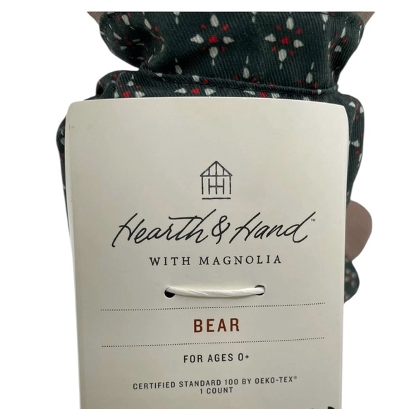 Hearth & Hand with Magnolia Christmas Stuffed Animal Toy Plush Pal Bear  NIB - Picture 5 of 10